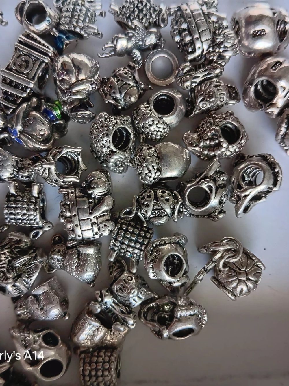 Vintage Pandora GOLD/Sterling Silver Charm Beads — Mixed Silver Tones